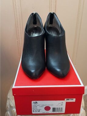 Coach Unna Black Leather Booties